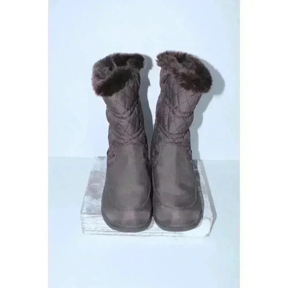 L.L. Bean Womens Winter PRIMALOTT TEC 2 Boots, Brown Faux Fur Mid Calf Sz. 9.5W - Picture 2 of 11